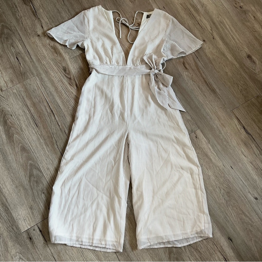 Striped White Jumpsuit